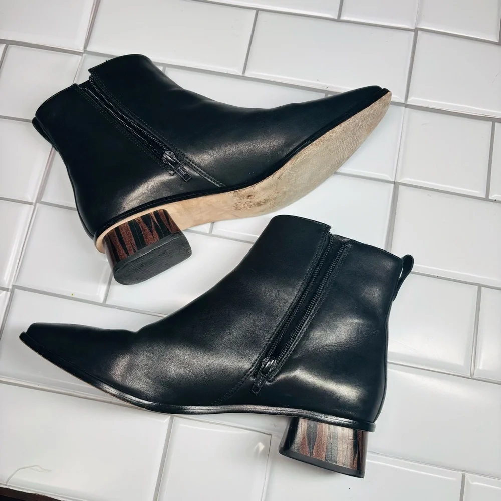 Bernardo Helene Black Antique Calf Leather Women’s Ankle Boots Size 7‎ Medium - Picture 8 of 16